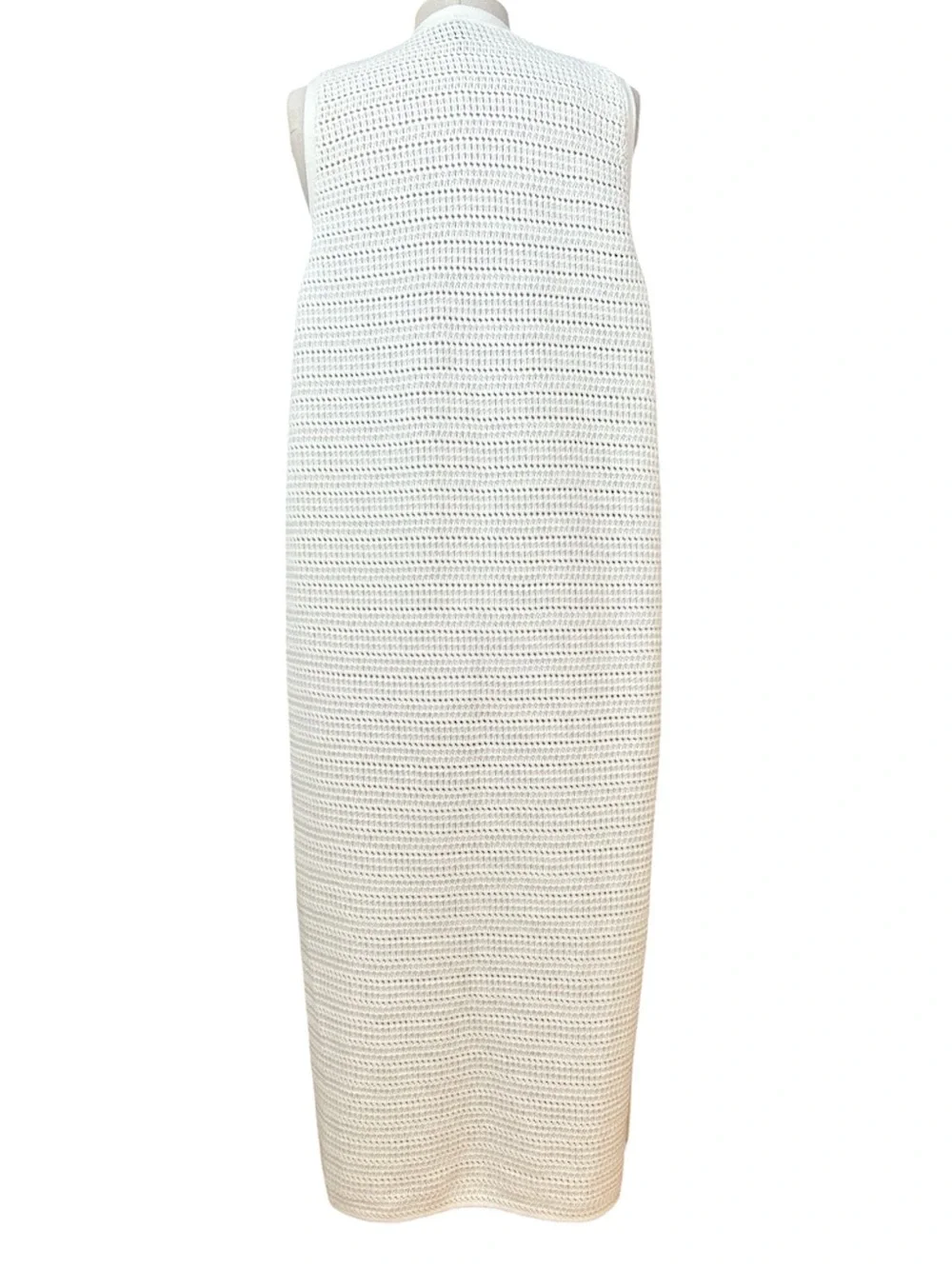 ME + EM Cotton Cardigan Dress in White Size Large Coastal Quiet Luxury